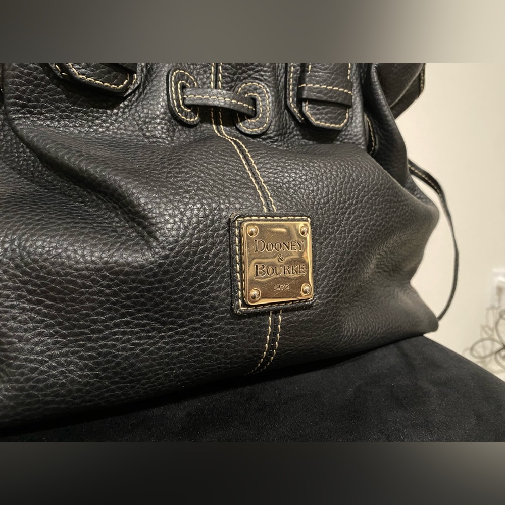 Dooney & Bourke Large Leather Drawstring Tote - Picture 3 of 15